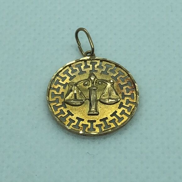 💛 18k Gold Libra/scale of Justice Charm/Pendant - Picture 1 of 4